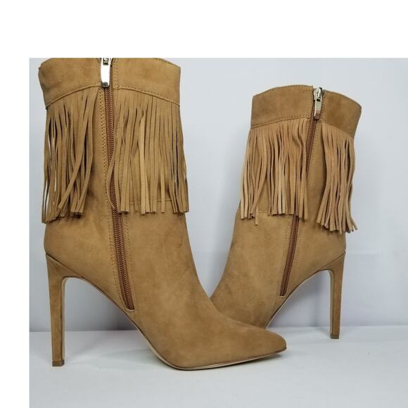 Nine West Women's Pointy Toe Fringed Heeled Fashion Bootie Size 7 NWT - Picture 2 of 7